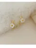 S3465 Fashion Jewelry S925 Silver Needle Cute Flower Stud Earrings For Women Rhinestone Hollow Out Earrings