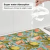 Tafelmatten schotel droogmat afvoerkussen vintage blauw bloemen water filter keuken warmtebestendige bescherming