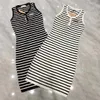 Women Stripe Dress Sexy Tight Knits Dresses Sleeveless Knitting Bodycon Dress Designer Casual Dresses