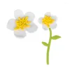 Dangle Earrings Korean Version Of Cute Painted Asymmetrical Flower Sweet Five-leaf Wild Jewelry Fashion