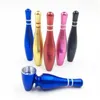 2019 Tillverkare Direct Selling Creative Bowling Pipe Portable Aluminium Alloy Small Pipe Fashionable Fine Metal Tobacco