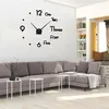 壁の時計ブラック47インチ大きな時計3D DIYアクリルサイレントセルフスティッカーミラーリビングルームの装飾番号レター