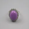 Cluster Rings Pure 925 Sterling Silver Ring Width 22mm Purple Sugilite Bead Marcasite Lace For Woman US Size 6-10