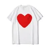 CDG Designer Men's T-Shirts Fashion Women's's Commes Badge de coeur à manches courtes Top Cordeaux Quanlity Love Shirts à manches courtes Tee Leisure Streetwear 1677