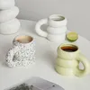 Muggar Creative Water Cup Ceramic Mug Nordic Coffee Cups With Big Handrip Colored Ceramics Juice 230221