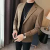 Mäns kostymer blazers män våren hög kvalitet casual blazer jackamale smal fit mode affärsdräkt fast färg kontor klänning smoking smoking s4xl 230222