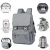 School Bags Mommy Diaper Backpack USB Mother Large Capacity Travel Nappy Backpacks With Changing Mat Convenient Baby Nursing