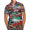 Mäns avslappnade skjortor fisk anime 3d strand hawaiian sommarblå kort ärm streetwear överdimensionerad 5xl camisa social kemis homme 230221