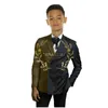 Conjuntos de roupas Conjuntos de Chaqueta Meninos Tuxedo Terno de casamento 2 peças Crianças colorblock Blazer Jaqueta formal Conjunto infantil Roupas meninos Blazer W0222