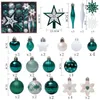 Décorations de Noël 58pcs / ensemble de boules peintes arbre pendentif boîte-cadeau 2023 année fête de Noël décoration boule ensemble pack