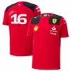 2023 1 ensembles de course Carlos Sainz Charles Leclerc mis en place t-shirt décontracté respirant été voiture Logo Motorsport équipe Jersey5293962