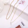 Chains Europe And America Single Row Diamond Faux Pearl Pendant Necklace Creative Retro Simple Clavicle Chain Wholesale