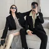 Men's Suits & Blazers Couple Sets Men Fashion Business Casual Office Jacket Pant Women Oversize Streetwear Hip Hop Suit TrousersMen's