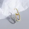 Orecchini a cerchio Colore Staccabile Moda Accessori in metallo Stile semplice Regalo Geometrico Ovale Donna Gioielli in oro Argento Donna