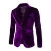 Erkekler Suits Blazers Kadife Elbise Ceket Erkek Blazer Ceket Damat Smokin Moda Sıradan Takım Sahne Düğün İş Kostümü Homme 2023 230222