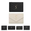 حامل بطاقة Mens Wallet Card Card Pags Womens Poundes Metal Letter Logo Logo Y Type Cardholder مع صندوق مربع طويل من المحافظ