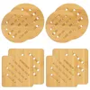 TABELA TATS 8 PCS Bambu Trivets -Bamboo Pads Trivet com calor não deslizante para pratos de maconha Tapots de tigela