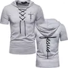 Men's T Shirts 2023 Summer Est Mens Fashion Shirt Personlighet Tro tryckt Kort ärm Tee Hooded Tshirt Man Hip Hop Tops S-4XL