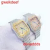 Högkvalitativ mode iced Watchesmens handled lyxiga runda klipp lab gris ddgu vu1i