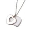 Sublimation blanc pendentif collier en forme de coeur/rond creux collier plat chaîne collier bijoux saint valentin cadeau pour Gir