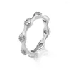 Anelli a grappolo 925 sterling argento moderno anello lovepods adatto per gioielli fai -da -te regalo regalo clear cz