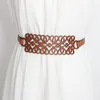 Ceintures femmes ceinture en cuir PU ceinture décorative Cummerbunds doux large évider ceintures nœud papillon taille décontracté
