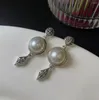 Dingle örhängen 1 par Mabe Shell Pearl Silver 925 Kvinnliga smycken Luxury Statement Wedding Jewelr Natural
