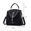 School Bags Luxury PU Leather Backpack Women Multifunction Shoulder Bookbags Crossbody Bag Cute Fashion Girl Rucksack Big Tote