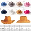 Mode cowboyhatt för vuxna barn Personlig fest halmhatt Mockatyg solhattar barn västerländsk cowboyhatt strandmössa