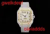 Högkvalitativ mode iced Watchesmens handled lyxiga runda klipp lab gris ddgu tco6