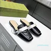 2022 Slippers Sandals Lefu Shoes Spring and Summer New Style Slistring Oud Spring 344 Double G Square Head Casual 35-41