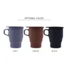 Kopjes schotels 300 ml siliconen vouwwater beker met strohendle reis koffie mokken drink ware draagbaar handcup deksel