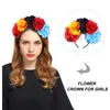 Bandeira da cabeça da flor de bandanas rosa floralwomenheadbands cabelos cabelos mexicanos morto o dia halloween chapéu de arco fascinador fascinatorscoestume