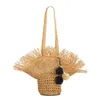 Kvällspåsar 2023 Straw Woven Beach Bag Bag Seaside Holiday Leisure Shoulder Hand Messenger Free Freight