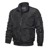 Heren Jackets Militaire jas Men Aurumn Winter Bomber Outerwear Casual lange mouw Jackes vaste kleuren lagen heren plus maat