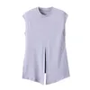 Women's TShirt Trendy niche design cross strap shoulder pads cotton Tshirt top early spring 230221