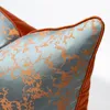 Kudde Luxury Cover Orange 50x50 Hem Dekorativ för vardagsrumsoffa Jacquard Designer Case 45x45