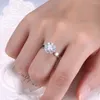 Cluster Rings ERLUER Rotate For Women Girls Online Celebrity Open Adjustable Rotatable Zircon Flowers Wedding