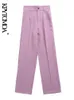 Women's Pants Capris KPYTOMOA Women Chic Fashion Front Darts Office Wear Solid Straight Pants Vintage High Waist Zipper Fly Female Trousers Mujer 230222