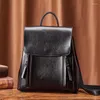 School Bags High Quality Genuine Leather Ladies Backpack Rucksack Shoulder Bag Girl Natural Skin Book Laptop Messenger