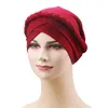 Etnische kleding moslimvrouwen elastische kruis zijden vlecht tulband hoed sjaal kanker chemo beanie cap hijab hoofddeksel hoofdomslag haar cover