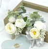 Coiffures Blanc Fleurs De Mariée Artificielles Peigne Boutonnières De Marié Corsage Invité De Mariage Épingles Bracelet Demoiselle D Honneur Mariage