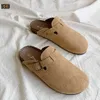 Designer Birkinstock tofflor utlopp boken skor kvinnor 2023 vår och sommar nya äkta läder tjocka sula slip-on lata plattbotten baotou halvtrailer