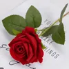 Single Flanell Rose Simulation Flower Home Wedding Valentine's Day Shooting Bouquet