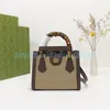 Designer G Diana bambu knut liten tygväska Läder Crossbody-väskor för kvinnor Mode axelväskor Nya trendiga handväskor och portmonnäer Märkesväskor med clutch