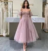 Seqined Tulle Short Prom Dresses A-line Off The Shoulder Women's Evening Formal Gowns Saudi Arabia Homecoming Vestidos De Fieast 2023