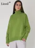 Maglioni da donna Maglione a collo alto lavorato a maglia Liooil Pullover da donna Maglieria a maniche lunghe Maglione donna Autunno Inverno Streetwear Maglioni larghi 230222