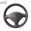 Couvertures de volant DIY Couverture de voiture d'origine personnalisée pour 307 CC 2004-2009 SW 407 Tresse en cuir