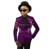 Ensembles de vêtements Costume pour enfants garçons veste violet clair pantalon de mariage smoking 2 pièces enfants blazer ensemble fête col châle vêtements Traje Nio