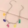Pendant Necklaces Ins Choker Hip- Necklace Bracelets Twist Chain Cartoon Acrylic Dinosaur Clavicle For Women Fashion Jewelry